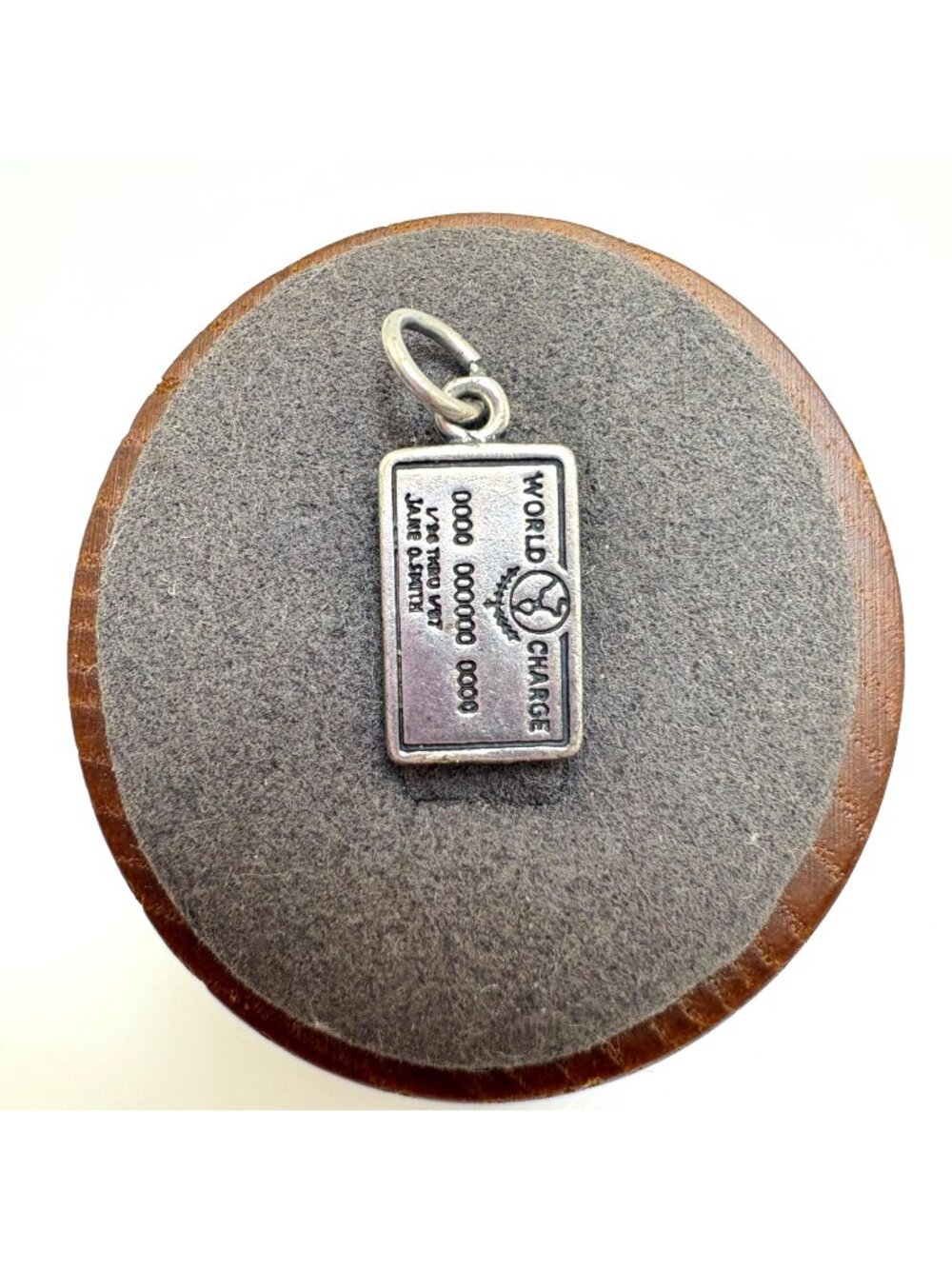 Sterling Silver 925 Debit Card Charm Size 0.75" Length